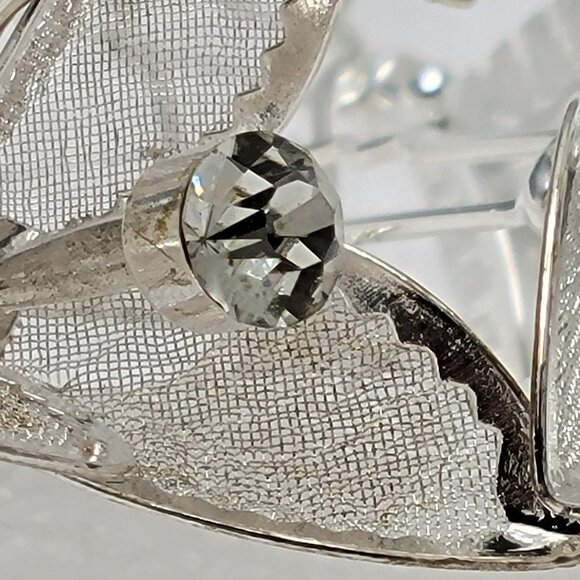 Wedding Silver  Hairpins in Silver with Large crystal - Picture 8 of 10